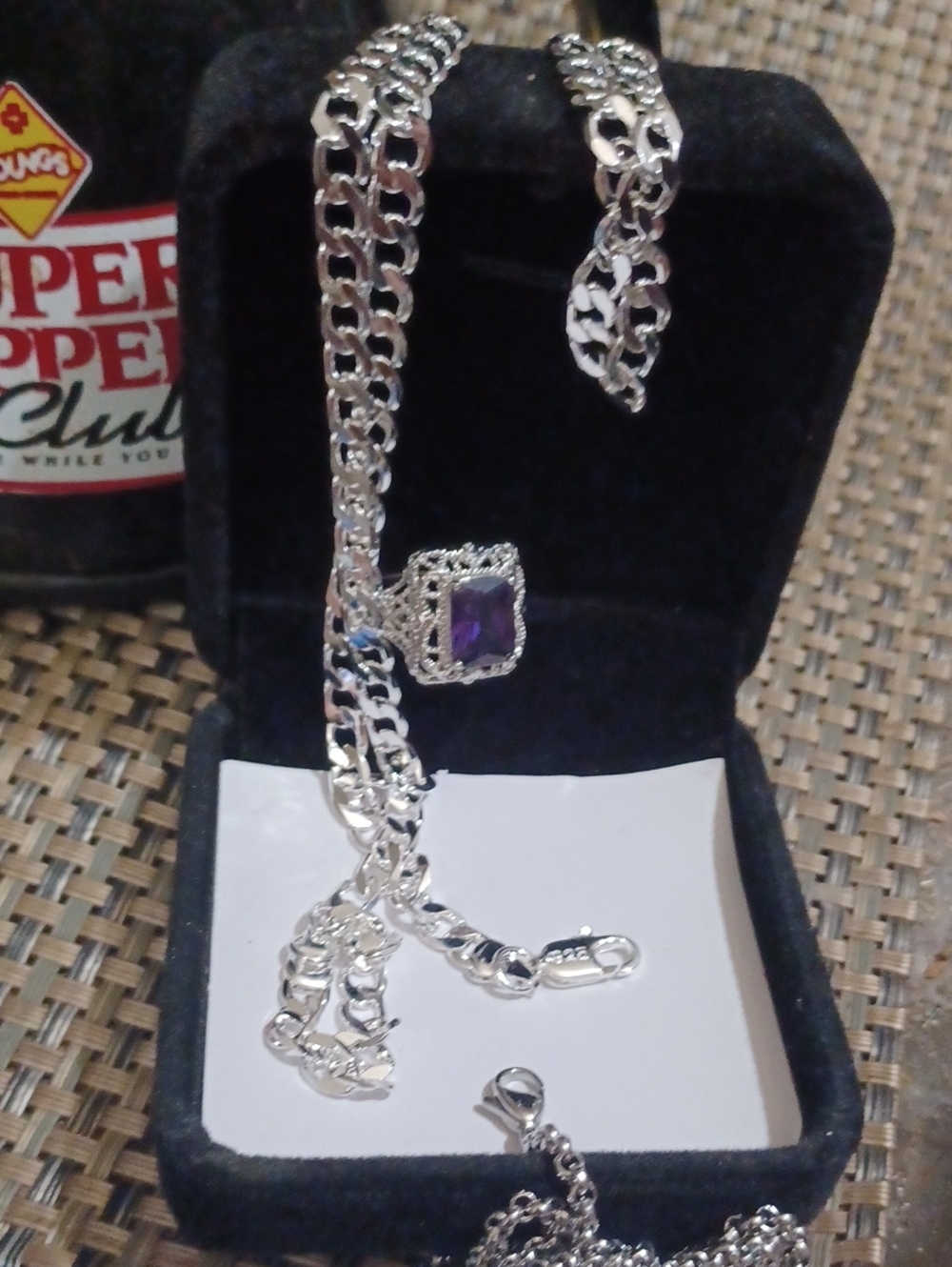 925 Sterling Silver Ring&Necklace(gift Box&SS extra Chain Included)